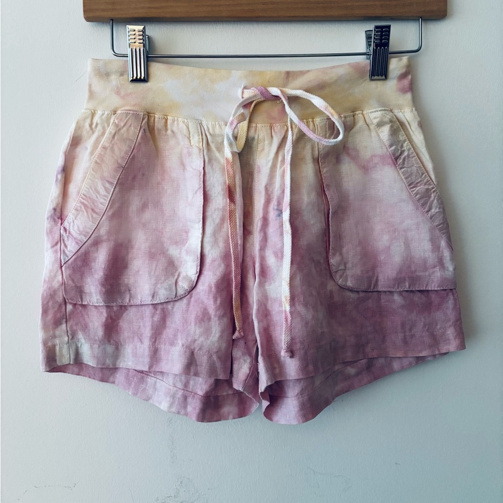 NWT Hard Tail Forever linen slouchy cargo shorts pastel tie dye S
